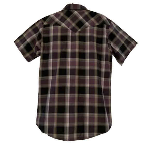 Coevals Club Short Sleeve Western Cowboy Plaid Shirt - Size MEDIUM - Picture 3 of 4